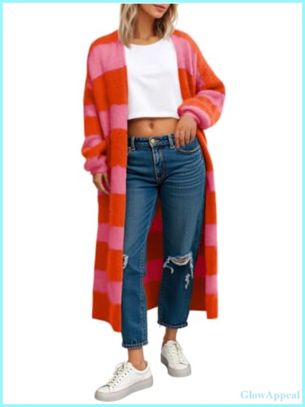 Women's Oversized Chunky Fuzzy Knit Cardigan with Pockets Long Duster Sweater